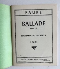 Lot of 2 Miniature Orchestra Scores by Gabriel Faure, Ballade and Requiem