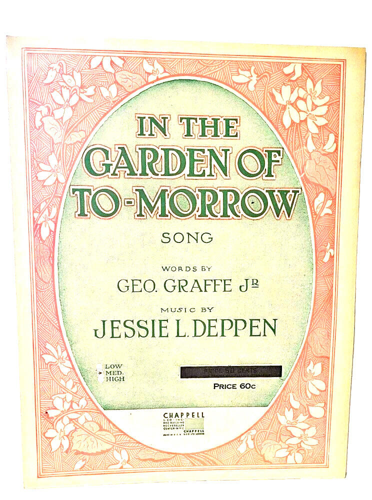 In the Garden of Sorrow Sheet Music 1917 Plus 2 More Songs 1924