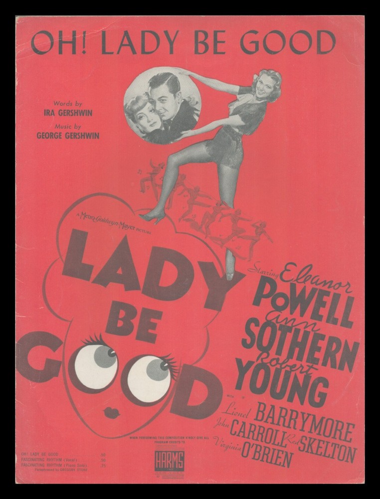 LADY BE GOOD Ira/George Gershwin 1941 ELEANOR POWELL Movie Sheet Music