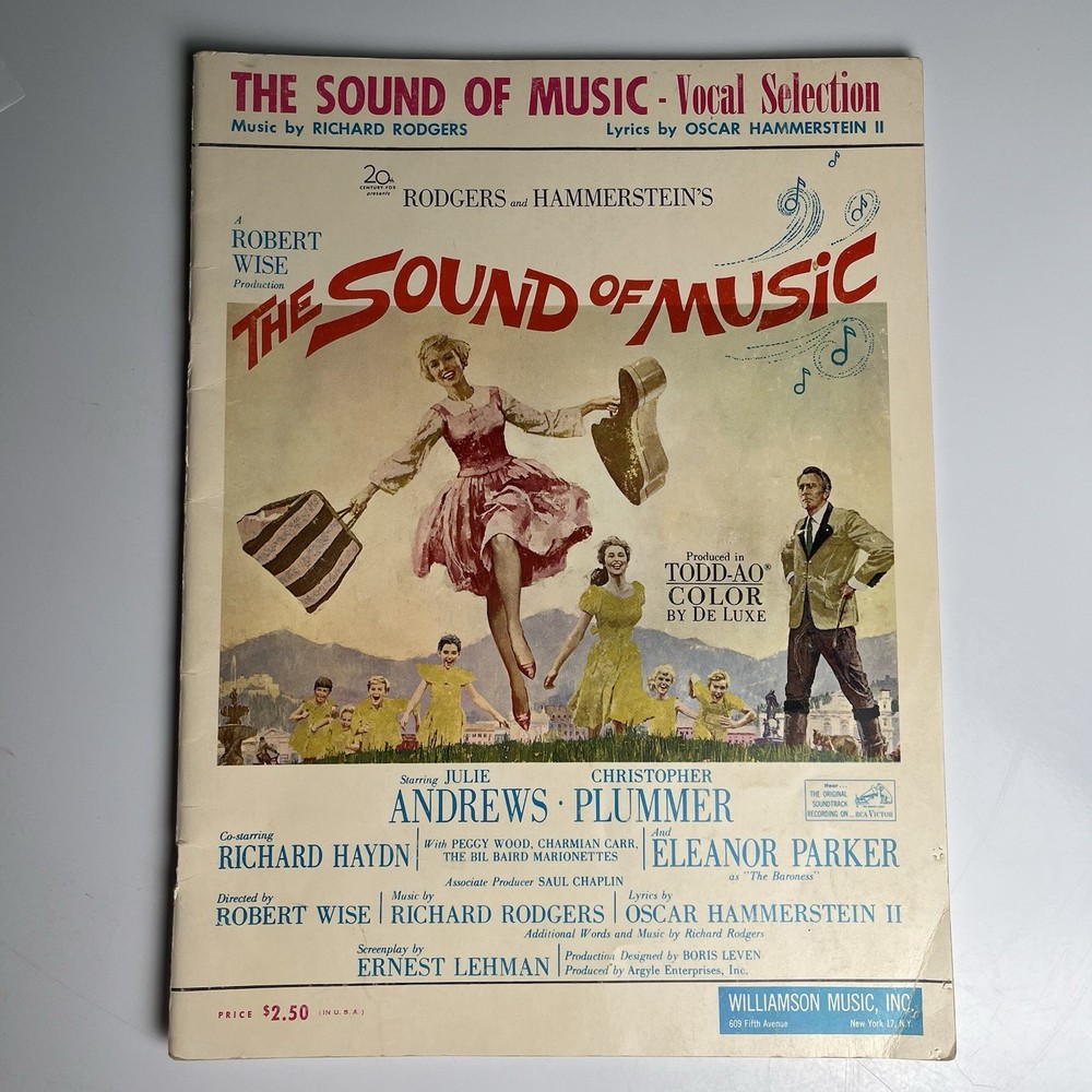 SOUND OF MUSIC 1959 Vocal Selection Sheet Music Song Book Julie Andrews Cover
