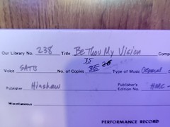 Be Thou My Vision — SATB Choral Anthem Lot (35 Copies) | Alice Parker | Hinshaw