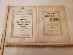 Vintage Sheet Music ~ Stephen C Foster: Old Kentucky Home & Massa&rsquo;s Cold Ground