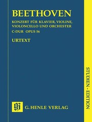 Study Score Beethoven Concerto Piano Violin Violoncello Henle Urtext 7×10 Book