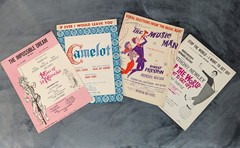 VTG Broadway Sheet Music Camelot Man of La Mancha Music Man Stop The World
