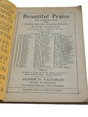 Vtg 1940 Beautiful Praise Hymnal Songbook Christian Worship Shaped Notes