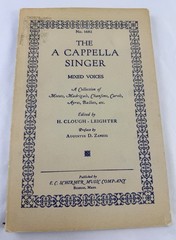 The A Cappella Singer Mixed Voices Choral Songbook E.C. Schirmer Vintage