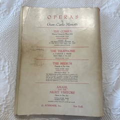 Amahl and the Night Visitors Menotti Schirmer Vocal Score Sheet Music 1952