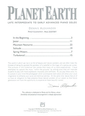 Planet Earth Late Intermediate Early Advanced Piano Solos Alexander w Photos