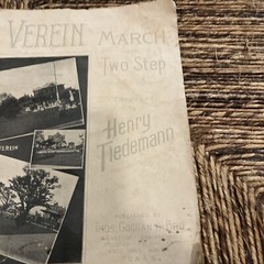 Original 1904 Der Garten Verein March And Two-Step Sheet Music Galveston