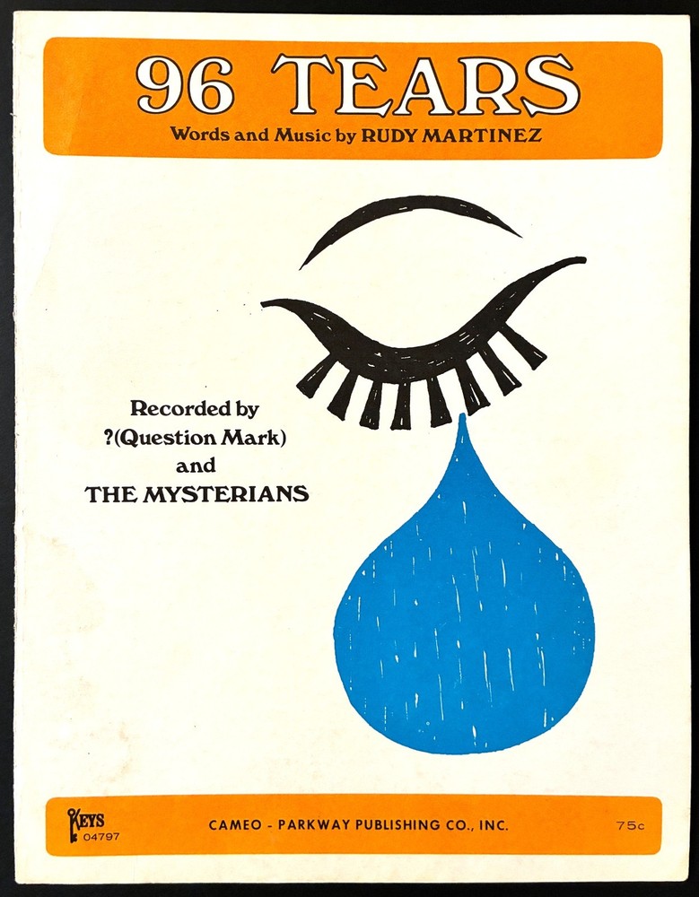 1966 ? AND THE MYSTERIANS « 96 TEARS » SHEET MUSIC – POP ROCK GROUP QUESTION MARK