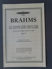 Let Nothing Ever Grieve Thee – 1961 sheet music – SATB Vocal & Organ – Brahms