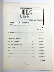 JOE PASS JAZZ GUITAR SCORE JAPAN TAB
