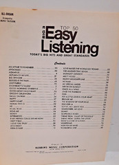 Big 3 Easy Listening Top 50 All-Organ Sheet Music Book 1969 Robbins Music Corp