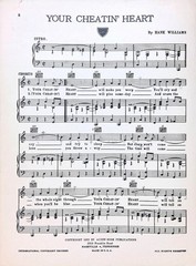 Your Cheatin Heart Sheet Music Hank Williams 1952 Country Western Standard