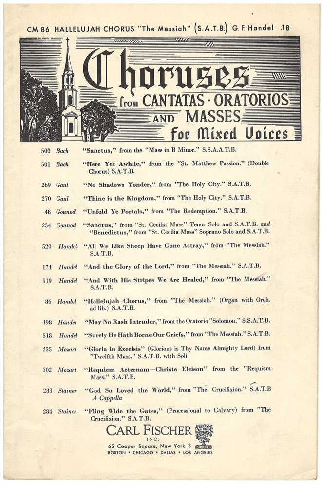 Vintage Hallelujah Chorus from Cantatas Oratorios and Masses for Mixed Voices