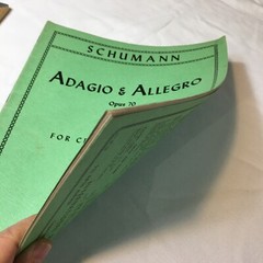 SCHUMANN: ADAGIO & ALLEGRO Opus 70 for Viola and Piano, Sheet Music c1952