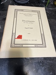 Divertimento For Viola & Piano By Ingolf Dahl, SPAM 1950 Parts and Score