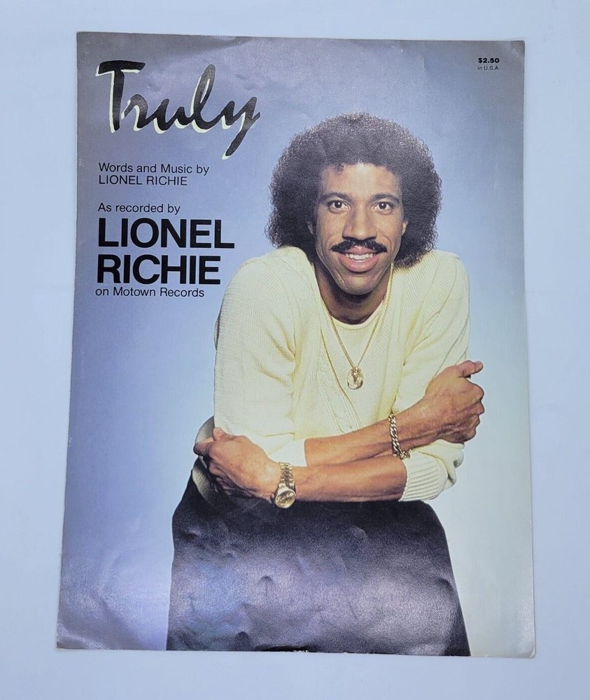 Truly Lionel Richie 1982 Piano Vocal Guitar Sheet Music Motown Cherry Lane