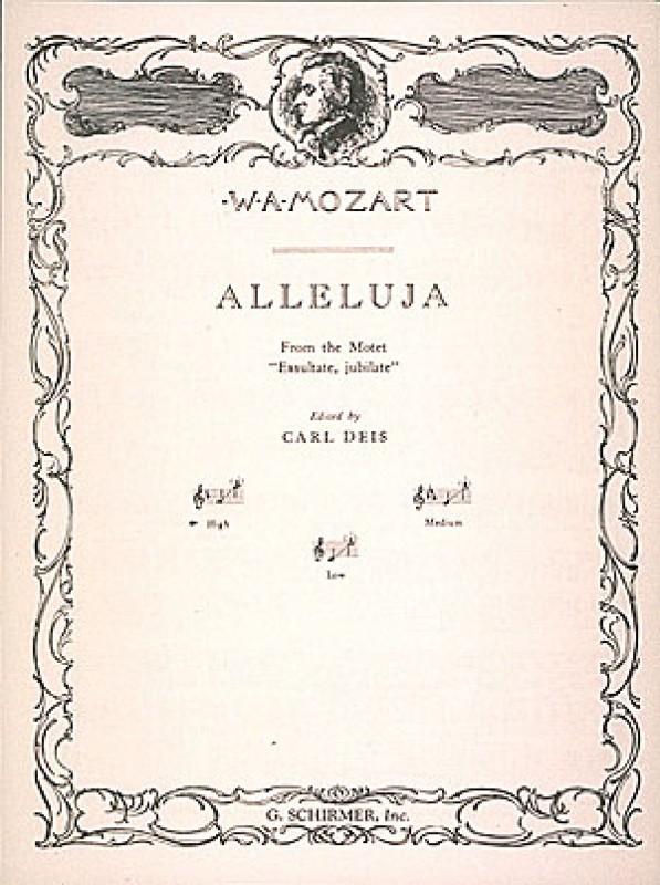 Mozart Alleluia from Exsultate jubilate High Voice in F Vocal Solo 050277660