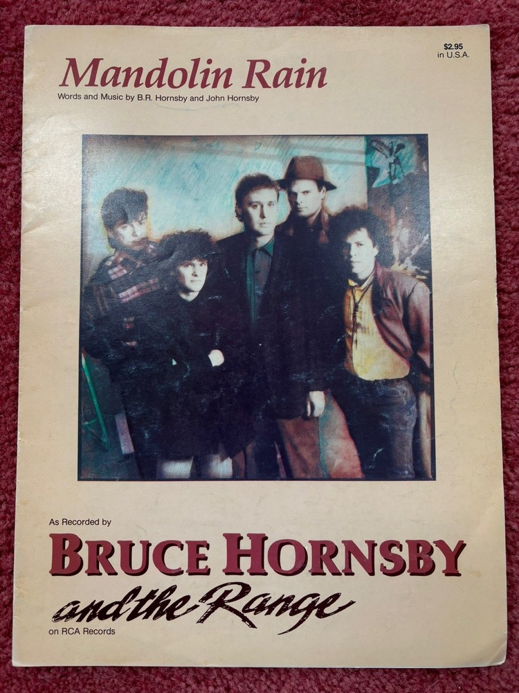 RARE Mandolin Rain sheet music by Bruce Hornsby and the Range (P/V/G) 1986