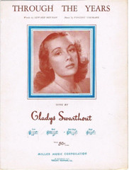 Through The Years, Gladys Swartout photo, 1931, vintage sheet music