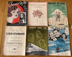 Mixed Lot of 80+ Vintage 1920&rsquo;s-1930&rsquo;s Piano Vocal Sheet Music. Folk, Pop, Etc.