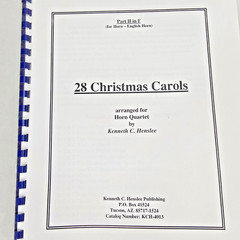 28 Christmas Carols for French Horn Quartet Parts I to IV in F Music Book Scores