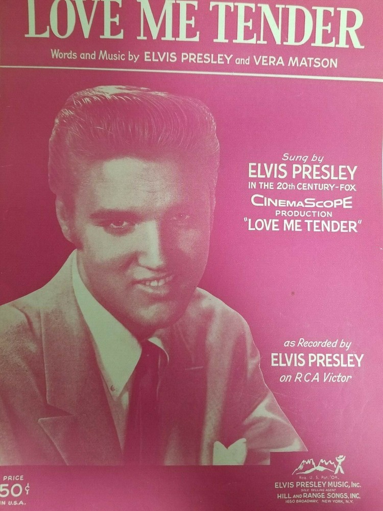 Elvis Presly Sheet Music Love me Tender 1956 20th Century Fox RCA Victor Vintage