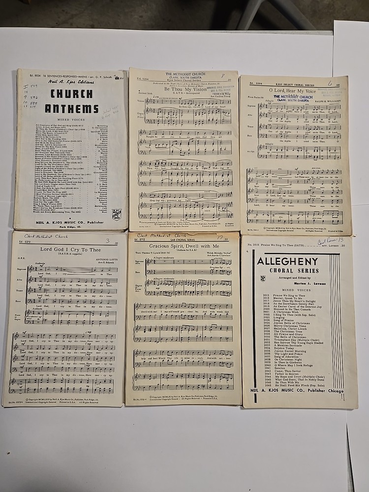 Lot of 79 Kjos Choral Choir Sheet Music SATB Vintage Religious Various Church