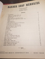 Barber Shop Memories Songbook 32 Pages 1949 Hugo Frey For Robbins Music Corp