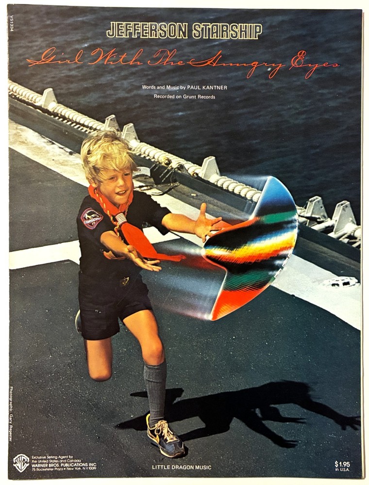1980 JEFFERSON STARSHIP « GIRL WITH THE HUNGRY EYES » SHEET MUSIC – ROCK ERA