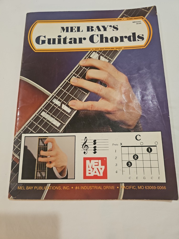 Mel Bay&rsquo;s Guitar Chords 1990 Learning Instructions On Chords Music Book 48 Pg