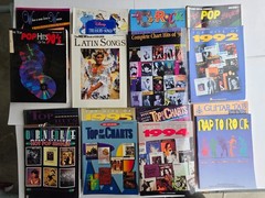 Lot of 16 Vintage 1990s Piano/Vocal/Guitar Songbooks – 90s Chart Top Hits ROCK +