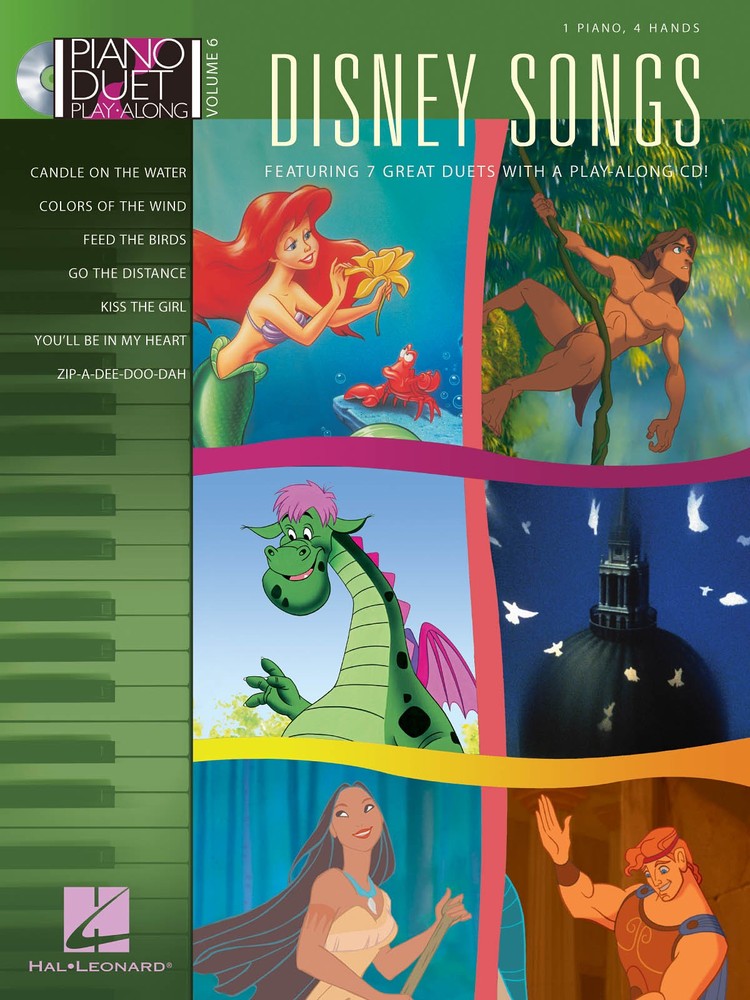 Disney Songs Piano Duet Play-Along Vol 6 Movie Sheet Music Book CD Pack