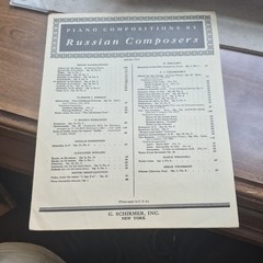 G. Schirmer Piano Compositions by Russian Composers Piano Solo Sheet Music 13505