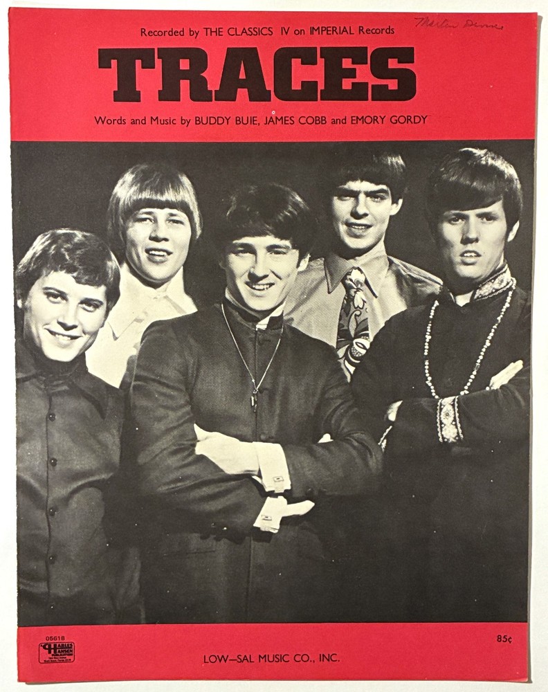1969 CLASSICS IV « TRACES » SHEET MUSIC – POP ROCK ERA CLASSIC