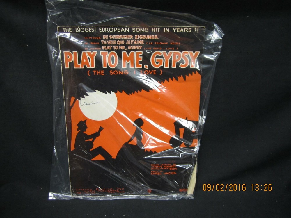 Play to Me, Gypsy – Jimmy Kennedy & Karel Vacek – Sheet Music 1932
