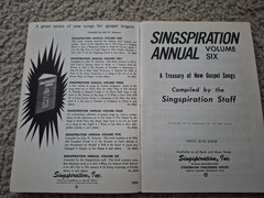 4 vintage SINGSPIRATION ANNUAL songbooks, Vol 5, 6, 7, 10-1968, 1971, 1973, 1977