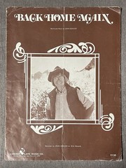 BACK HOME AGAIN John Denver Sheet Music, Cherry Lane Music RCA Vintage 1974