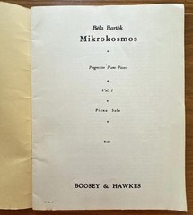 Bela Bartok Mikrokosmos Vol I Piano Solo Sheet Music Boosey Hawkes Vintage 1940