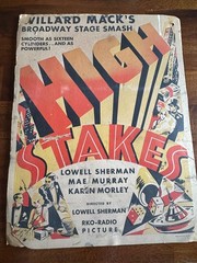 Original 1931 HIGH STAKES Pre-Code RKO Movie Poster Display Card Mae Murray