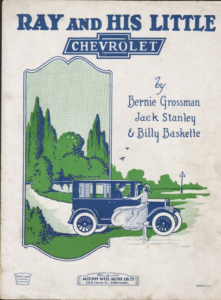 Ray And His Little CHEVROLET 1924 ANTIQUE AUTO Sheet Music!