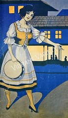 Night-Time In Little Italy 1917 Art By Andre De Takacs Pretty woman tambourine
