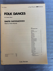 Folk Dances for Concert Band by Dmitri Shostakovich/Reynolds: Full Score 1979