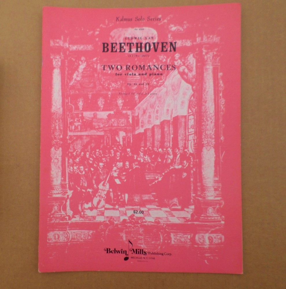 Beethoven Two Romances For Viola And Piano Opus 40 and 50 Kalmus Solo Series