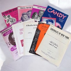Vintage Sheet Music Lot | Retro Piano Songs for Junk Journals, Mixed Media Decor