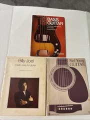 Guitar Music Book Lot of 4 Guitar Method Neil Young, Billy Joel, Best Guitar