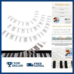 Piano Notes Guide for Beginners – 88-Key Full Size Piano Stickers, Removable Key