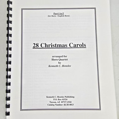28 Christmas Carols for French Horn Quartet Parts I to IV in F Music Book Scores