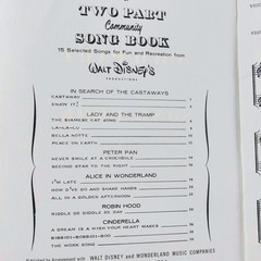 1963 Disneyland Two Part Community Song Book Walt Disney Piano Sheet Music Vtg